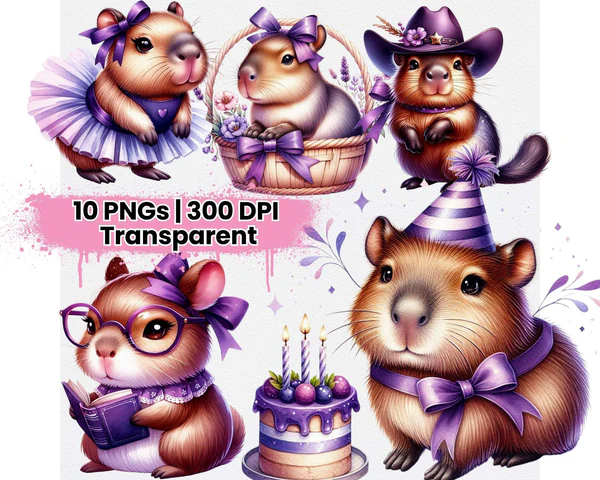 40-Cute-Capybara-Midnight-Purple Cute Capybara Midnight Purple - Imagem 1