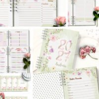 Agendas e Permanente com e Sem Versículos Floral