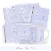 Alfabeto Clean Lilás Pack Baby Caderneta + Mesversário + Memórias + Cartão Sus