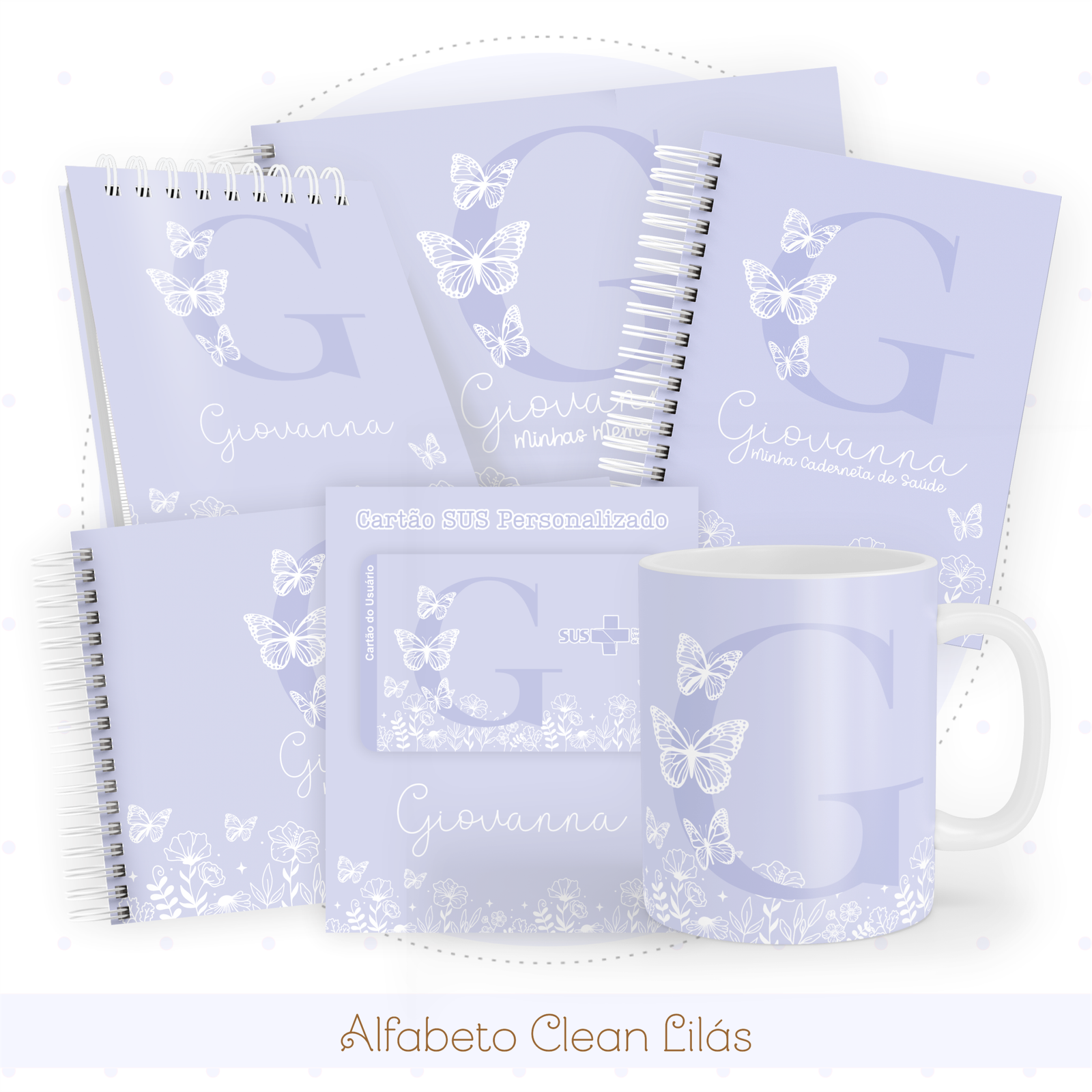 ALFABETO-CLEAN-LILAS-Pack-Baby-Caderneta-Mesversario-Memorias-cartao-sus-Arquivo-Digital-1 Alfabeto Clean Lilás Pack Baby Caderneta + Mesversário + Memórias + Cartão Sus - Imagem 1