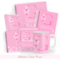 Alfabeto Clean Rosa Pack Baby Caderneta + Mesversário + Memórias + Cartão Sus