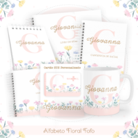 Alfabeto Floral Fofo Pack Baby Caderneta + Mesversário + Memórias + Cartão Sus