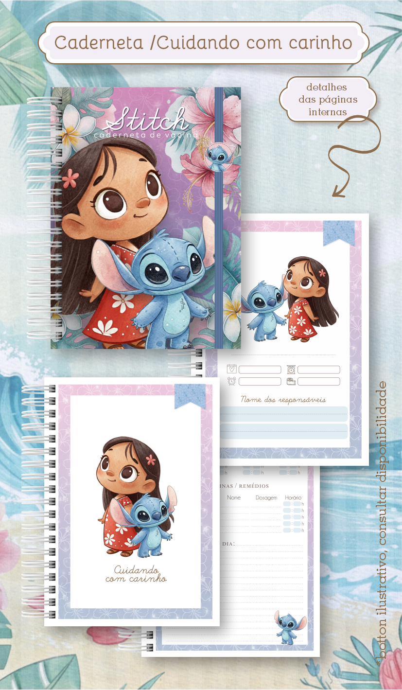 Arquivo-Caderneta-de-Vacinas-8-LILO-E-STITCH Arquivo Caderneta de Vacinas 8 Lilo e Stitch - Imagem 1