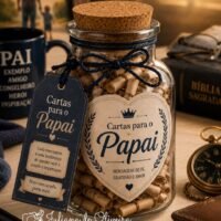 Arte Digital em PDF – Pronta para Impressão Artes para Pote de Mensagens – Cartas para O Papai