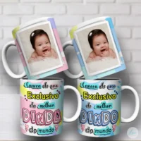 Arte para Caneca Dindo e Dinda com Foto