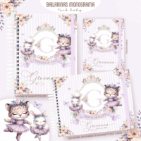 Bailarinas Monograma Alfabeto Pack Baby Caderneta de Saúde + Porta Doc + Livro do Bebê
