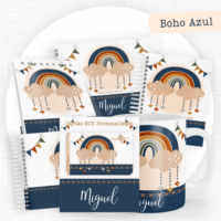 Boho Azul Pack Baby Caderneta + Mesversário + Memórias + Cartão Sus