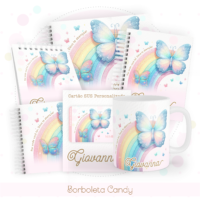 Borboletas Candy Pack Baby Caderneta + Mesversário + Memórias + Cartão Sus