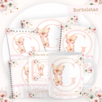 Borboletas Pack Baby Caderneta + Mesversário + Memórias + Cartão Sus