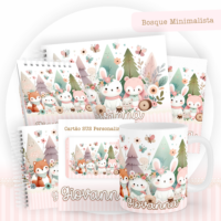 Bosque Minimalista Pack Baby Caderneta + Mesversário + Memórias + Cartão Sus