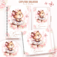 Capivara Bailarina Pack Baby Caderneta de Saúde + Porta Doc + Livro do Bebê