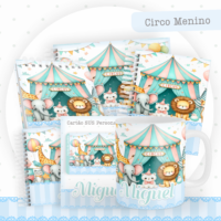 Circo Menino Pack Baby Caderneta + Mesversário + Memórias + Cartão Sus