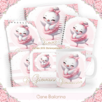 Cisne Bailarina Pack Baby Caderneta + Mesversário + Memórias + Cartão Sus