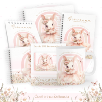 Coelhinha Delicada Pack Baby Caderneta + Mesversário + Memórias + Cartão Sus