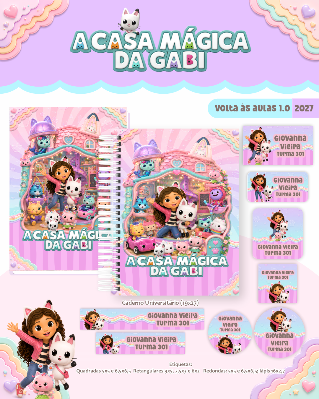 COMBO-ENCADERNACAO-VOLTA-AS-AULAS-A-CASA-MAGICA-DA-GABI Volta às Aulas Combo Encadernação A Casa Mágica da Gabi - Imagem 1