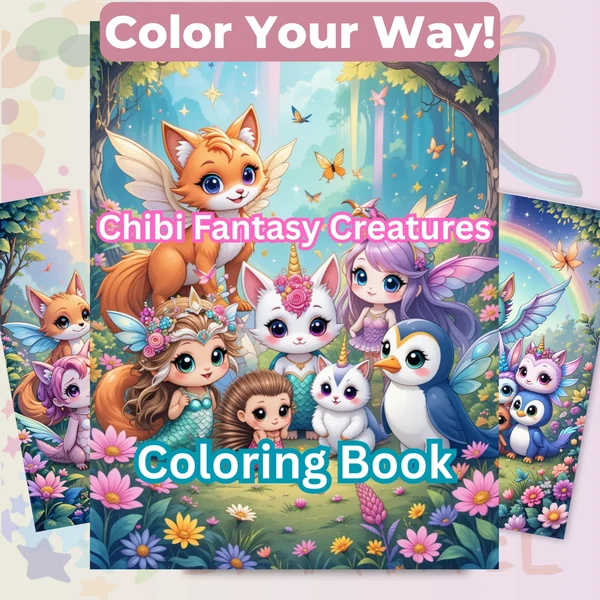 Coloring-Books-Chibi-Fantasy-Creatures Coloring Books Chibi Fantasy Creatures - Imagem 1