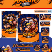 Combo Encadernação e Etiquetas Escolares Naruto