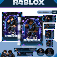 Combo Encadernação e Etiquetas Escolares Roblox1