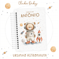 Combo Livro do Bebe e Caderneta de Saude 04 Ursinho Astronauta