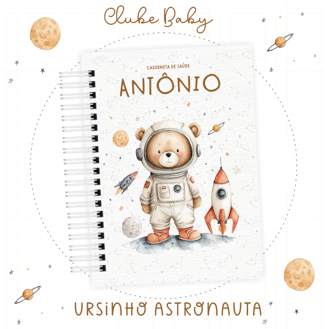 Combo-livro-do-bebe-e-Caderneta-de-saude-04-URSINHO-ASTRONAUTA Combo Livro do Bebe e Caderneta de Saude 04 Ursinho Astronauta - Imagem 1
