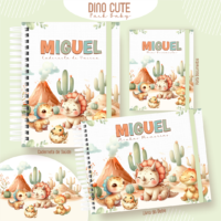 Dino Clean Cute Pack Baby Caderneta de Saúde + Porta Doc + Livro do Bebê