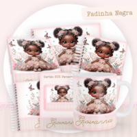 Fadinha Negra Pack Baby Caderneta + Mesversário + Memórias + Cartão Sus