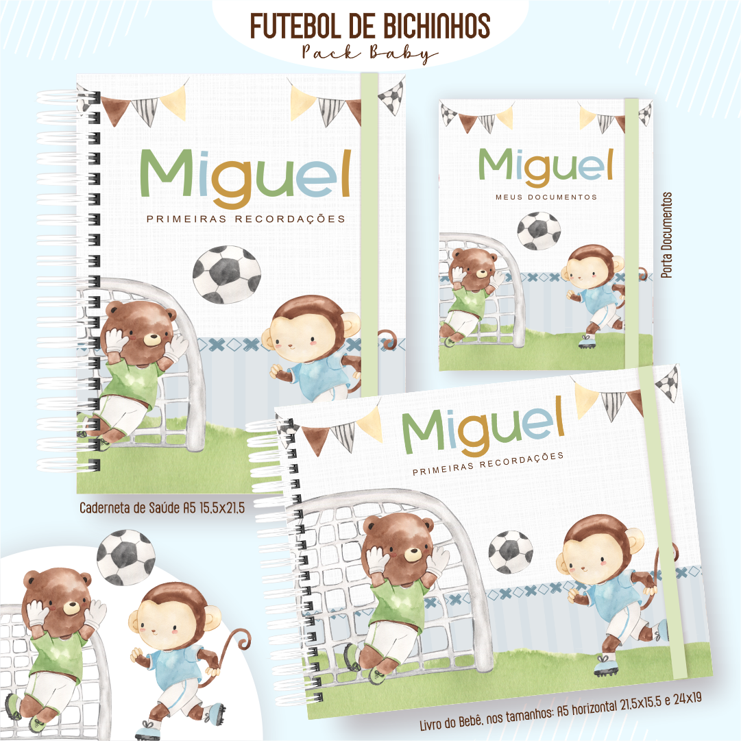 FUTEBOL-DE-BICHINHOS-Pack-Baby-Caderneta-de-Saude-Porta-Doc-Livro-do-Bebe-Arquivo-Digital Futebol de Bichinhos Pack Baby Caderneta de Saúde + Porta Doc + Livro do Bebê - Imagem 1