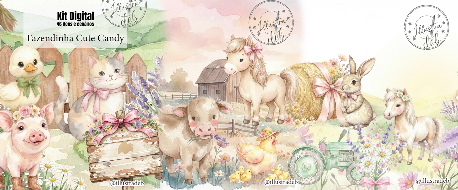 Fazendinha-Cute-Candy kit digital Fazendinha Cute Candy - Imagem 1