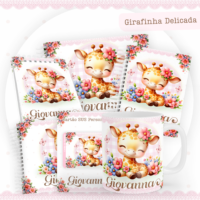 Girafinha Delicada Pack Baby Caderneta + Mesversário + Memórias + Cartão Sus
