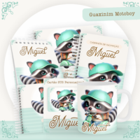 Guaxinim Motoboy Pack Baby Caderneta + Mesversário + Memórias + Cartão Sus