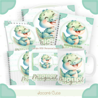 Jacaré Cute Pack Baby Caderneta + Mesversário + Memórias + Cartão Sus