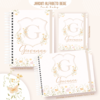 Jardim Alfabeto Bege Pack Baby Caderneta de Saúde + Porta Doc + Livro do Bebê