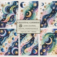Junk Journal Papers Celestial Goddess