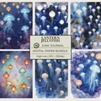 Junk Journal Papers Lantern Jellyfish