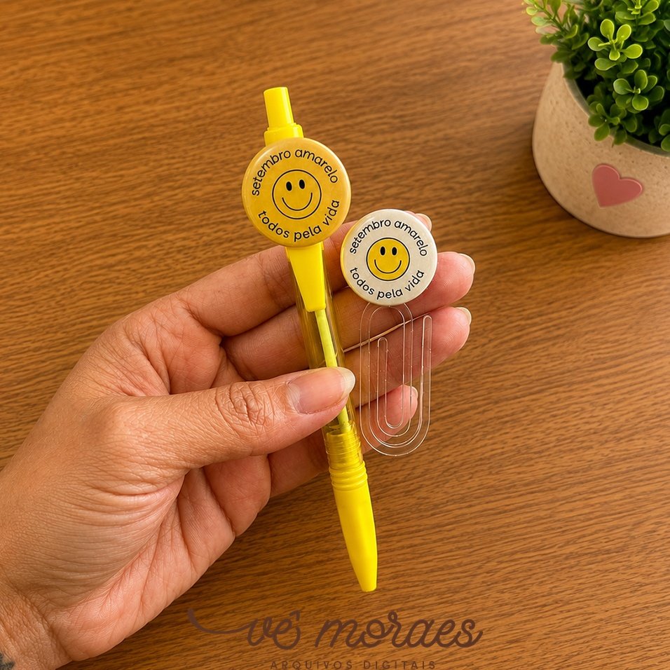 KIT-BOTTTON-SETEMBRO-AMARELO-SMILE Kit Bottton Setembro Amarelo Smile - Imagem 1