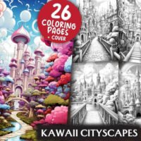 Coloring Books Kawaii Cityscapes