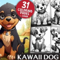 Coloring Books Kawaii Dog