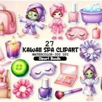 Kawaii Spa Clipart Bundle