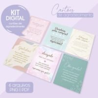 Kit Cartões Agradecimento Mimos Encomendas Clientes