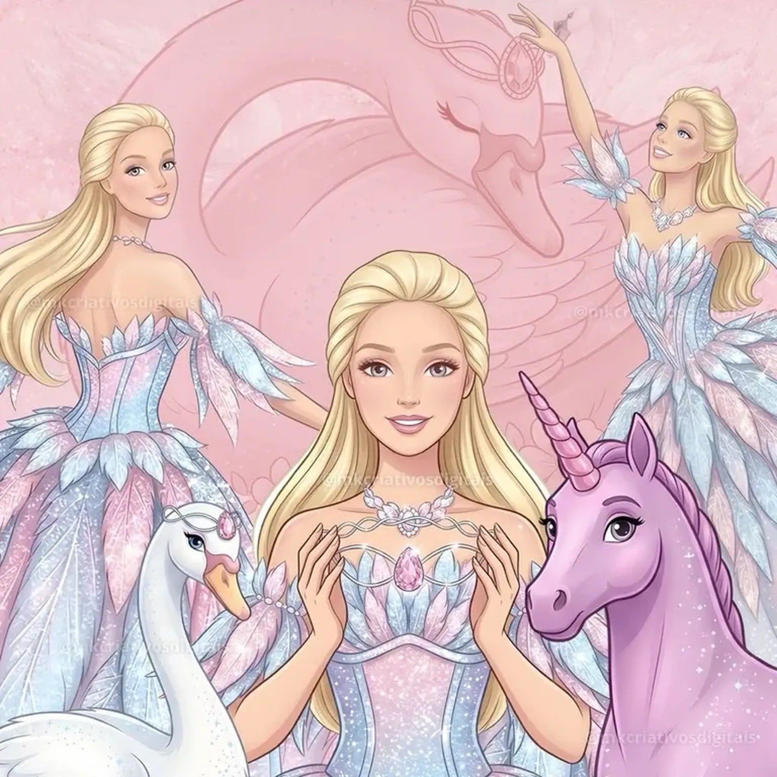 Kit-Digital-Barbie-Lago-dos-Cisnes Kit Digital Barbie Lago dos Cisnes - Imagem 1