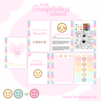 Kit Digital Caderno Terapêutico Infantil – Emoções Neutro Menina