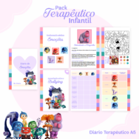 Kit Digital Caderno Terapêutico Infantil – Emoções Divertidamente Menina