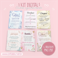 Kit Digital Cartões Agradecimento 2 Mimos Encomendas Clientes
