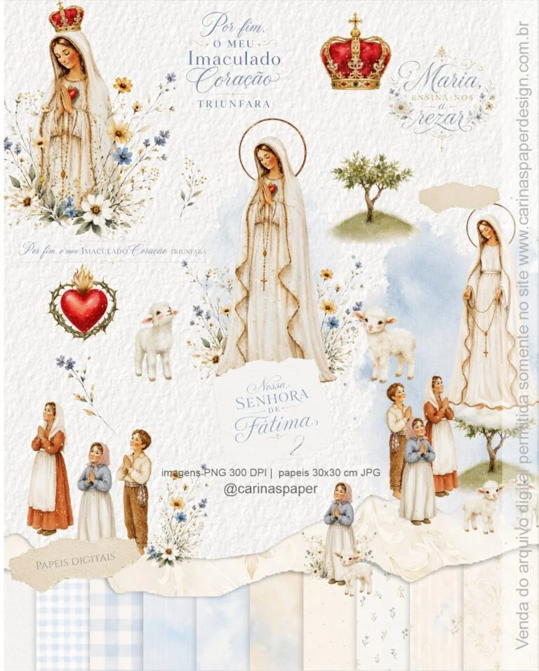 Kit-Digital-Ilustracoes-Nossa-Senhora-de-Fatima-2-1 Nossa Senhora Nossa Senhora de Fátima Kit Digital Ilustrações 2 - Imagem 1