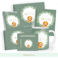 Leãozinho Pack Baby Caderneta + Mesversário + Memórias + Cartão Sus
