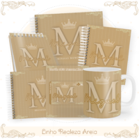 Linho Realeza Areia Pack Baby Caderneta + Mesversário + Memórias + Cartão Sus