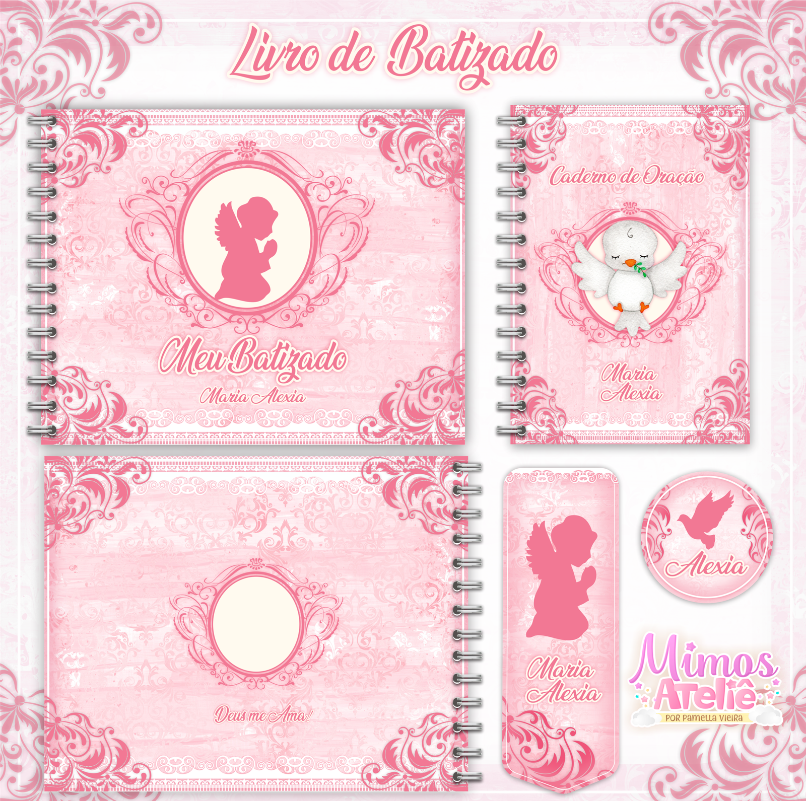 LIVRO-DO-BATIZADO-ROSA-Arquivo-Digital-2 Livro do Batizado Rosa - Imagem 1