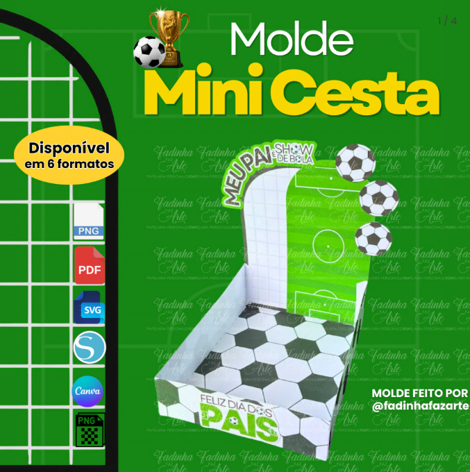 Mini-Cesta-Futebol-@fadinhafazartE-1 Mini Cesta Futebol Dia dos pais - Imagem 1