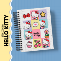 Combo Encadernação Agenda Minizinha Hello Kitty Azul