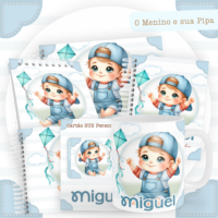 O Menino e Sua Pipa Pack Baby Caderneta + Mesversário + Memórias + Cartão Sus